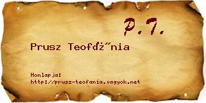 Prusz Teofánia névjegykártya